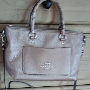 Coach Tan Leather Shoulder Bag with Braided Handles
